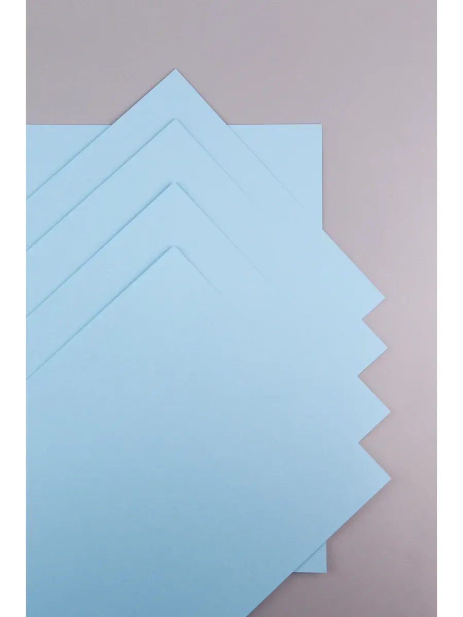 Бумага дизайнерская А4 нежно-голубая 160 гр.м2 10 лист - фото 6