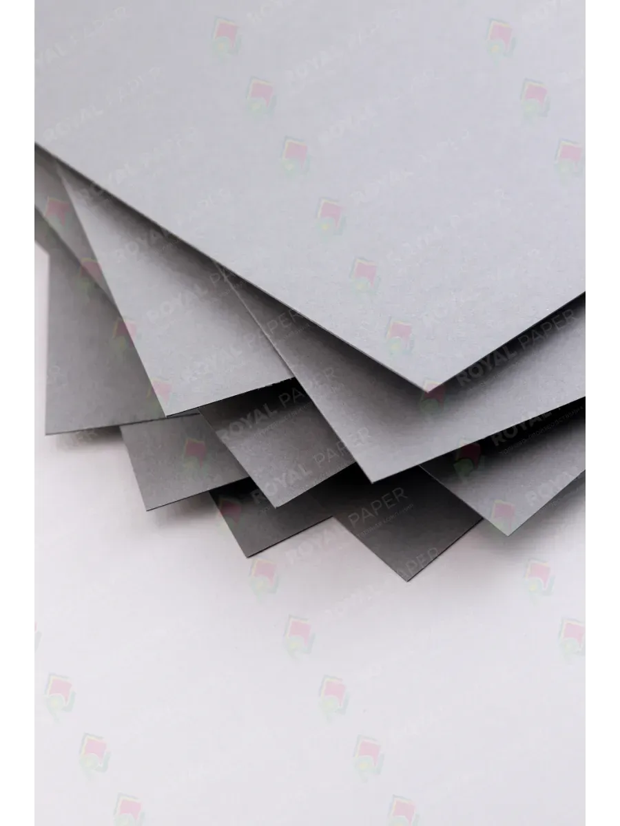 Картон дизайнерский А4 плотный серый 470 гр.м2 10 лист - фото 3