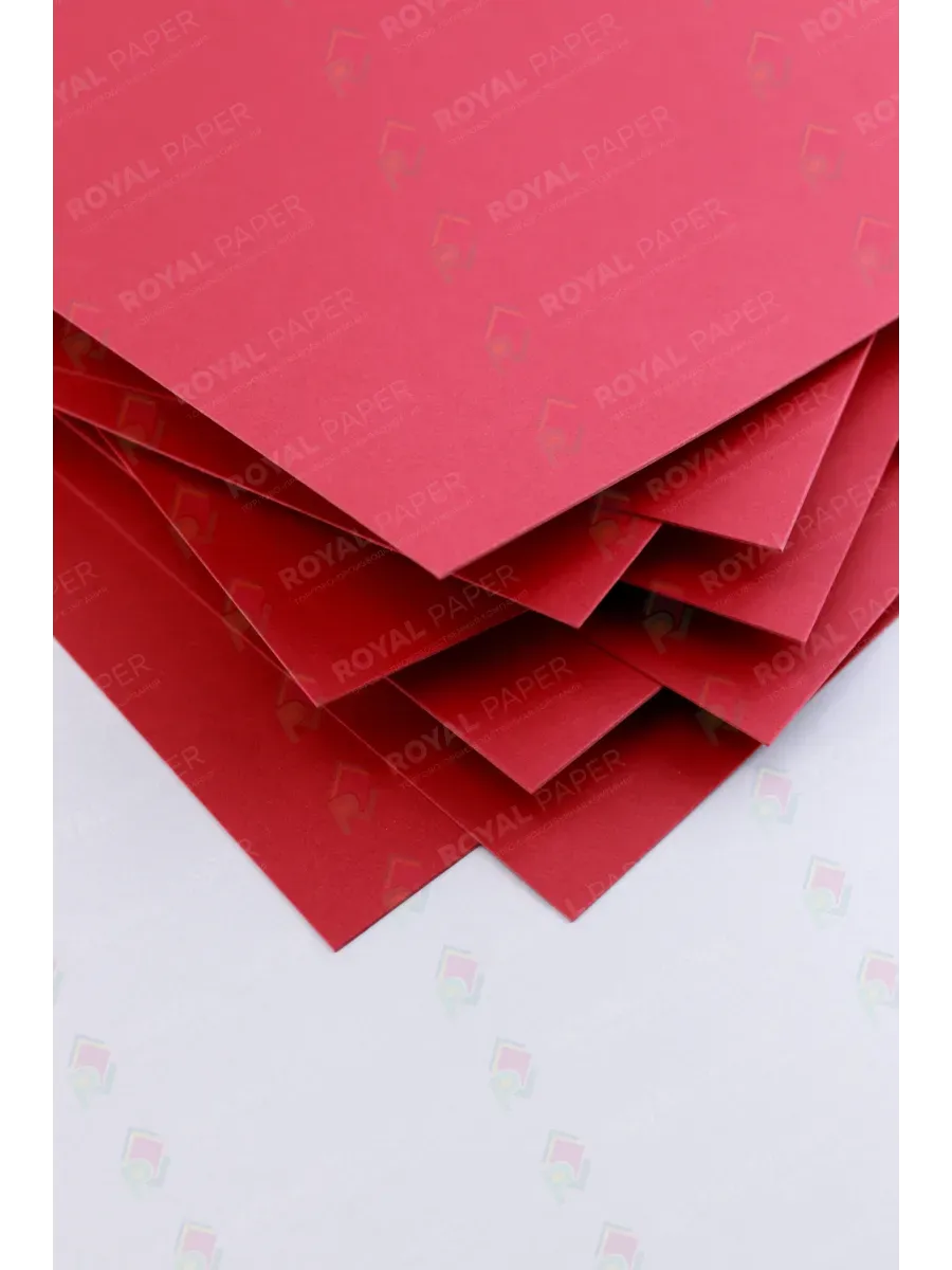 Картон дизайнерский А4 плотный красный 470 гр.м2 - 10 листов - фото 3
