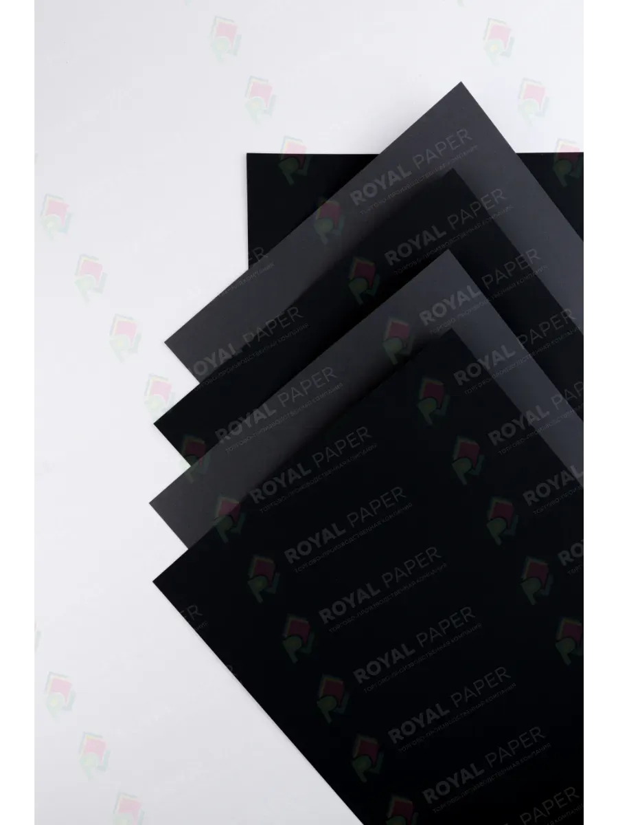 Бумага дизайнерская А4 черный-бархат 125 гр.м2 10 лист - фото 5