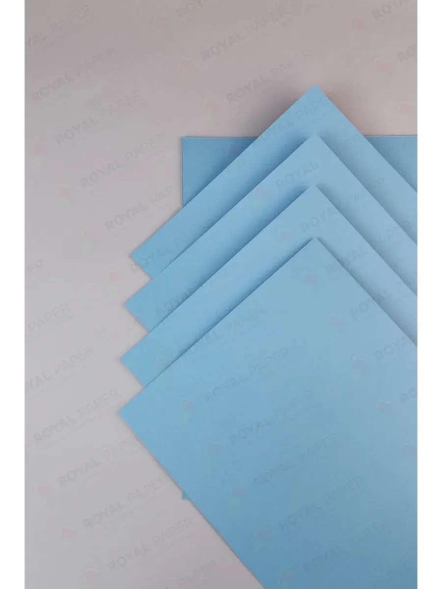 Бумага дизайнерская А4 голубая 210 гр.м2 10 лист - фото 5