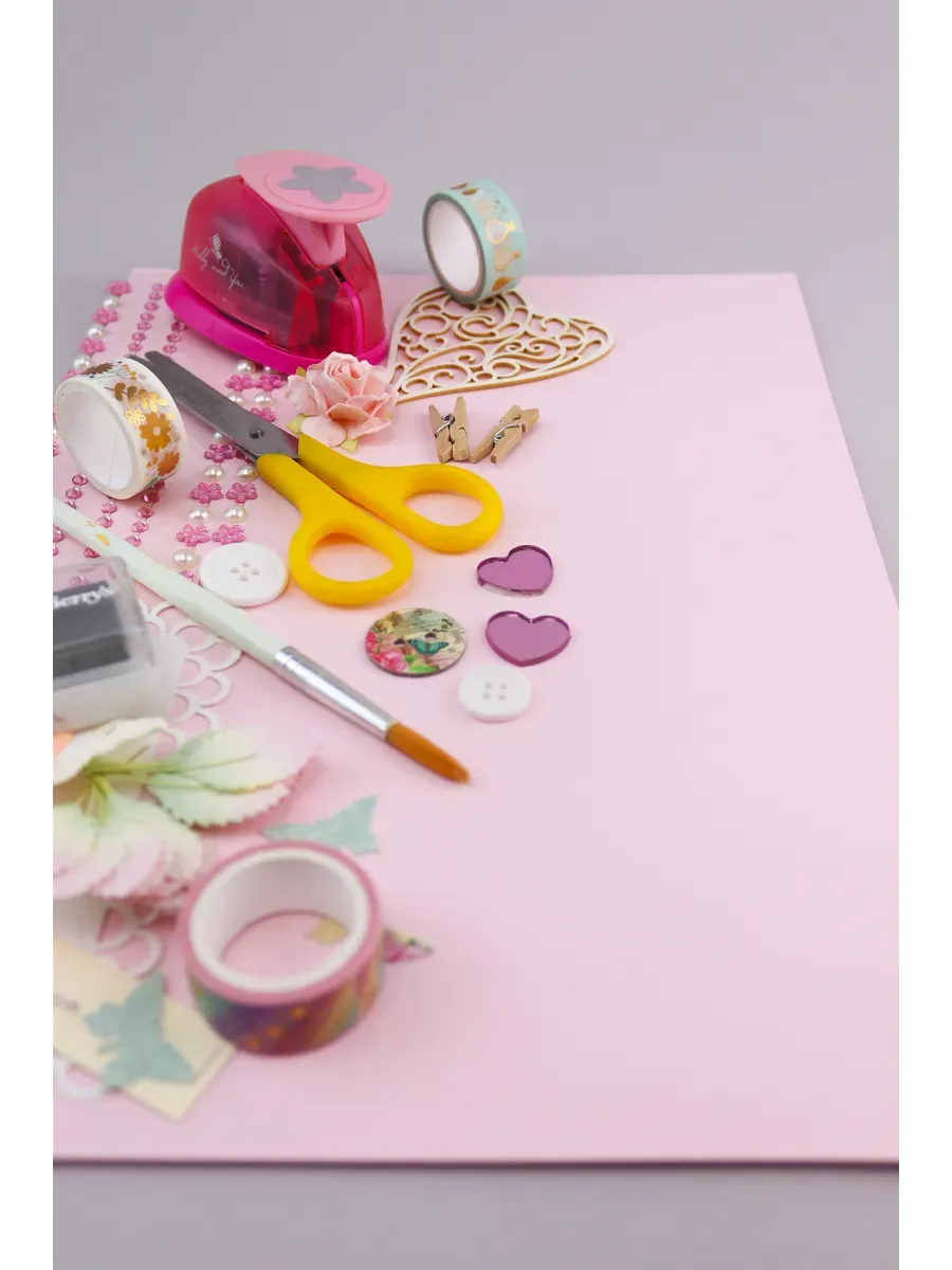 Бумага дизайнерская А4 нежно-розовая 160 гр.м2 10 лист - фото 7