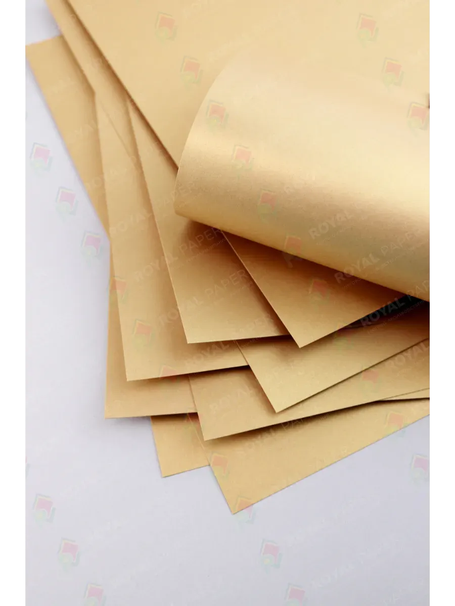 Бумага дизайнерская А4 солнечное золото 250 гр.м2 10 лист - фото 3