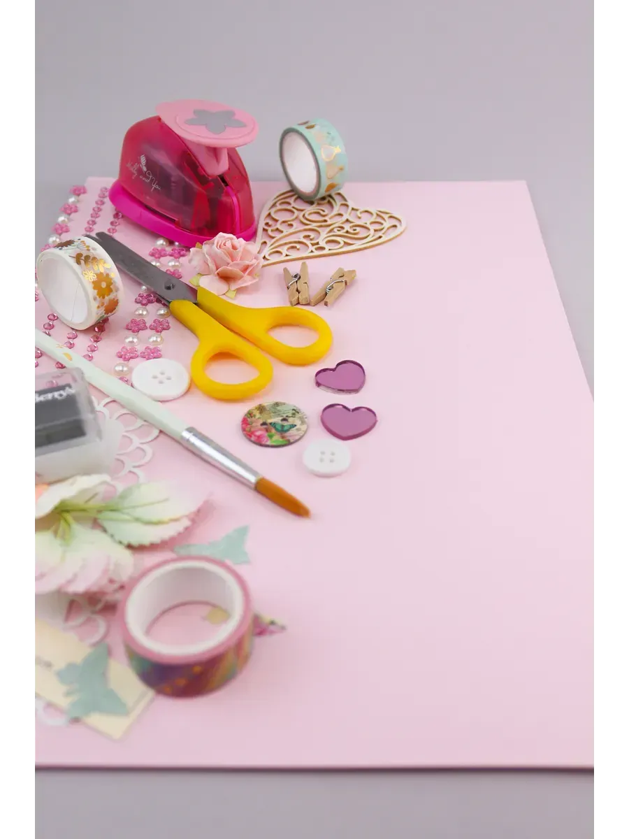 Бумага дизайнерская А4 нежно-розовая 210 гр.м2 10 лист - фото 7