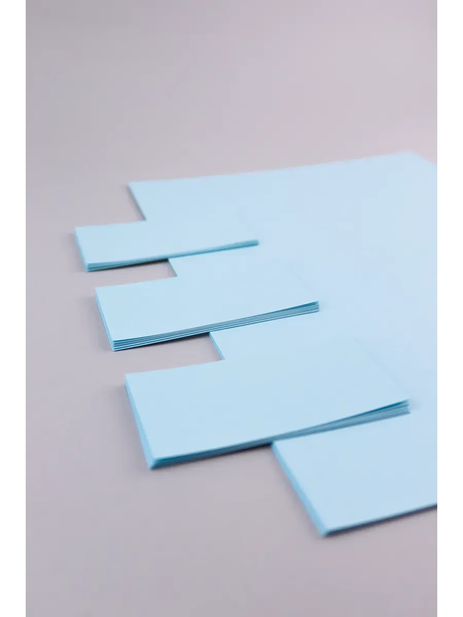 Бумага дизайнерская А4 нежно-голубая 160 гр.м2 10 лист - фото 5