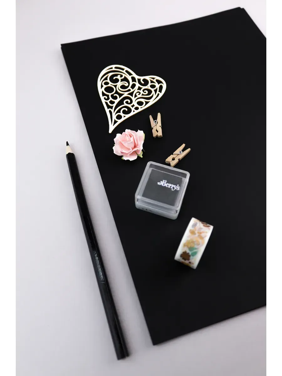 Бумага дизайнерская А4, черная 250 гр.м2 - 10 листов - фото 5